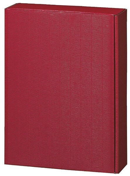 Präsentkartonage (offene Welle, rot) für 3 Flaschen